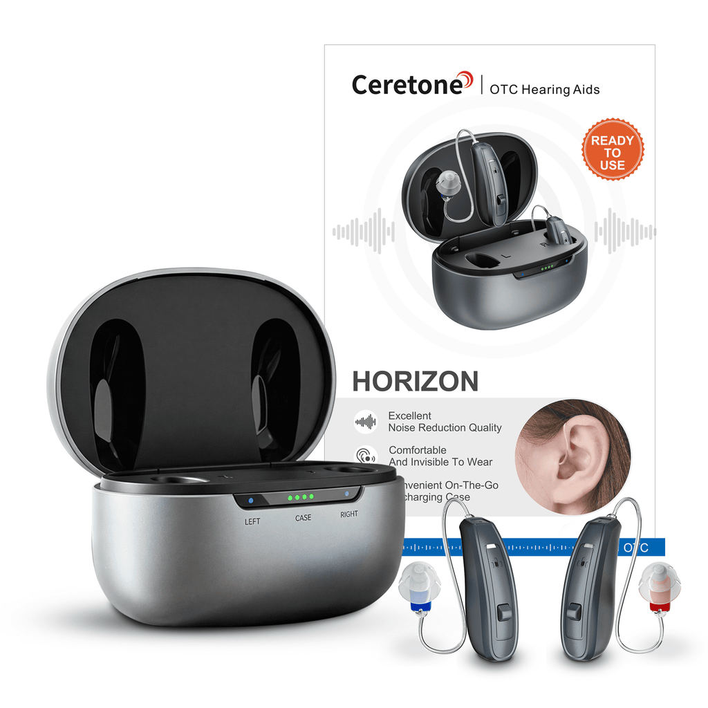 2026 New Ceretone Receiver-in-the-canal OTC Hearing Aids, IP65 Waterproof, Rechargeable, Silver