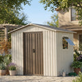 6x4 Outdoor Steel Storage Sheds, Metal Tool Outdoor Shed,With Windows& Air Vent&Gloves,for Backyard,Garden,Lawn,Creamy white